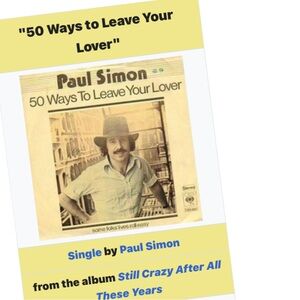 Paul Simon '50 Ways to Leave Your Lover' Vinyl Record